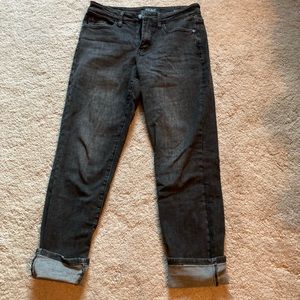 Judy Blue size 3 high rise boyfriend jeans In faded black worn once.
